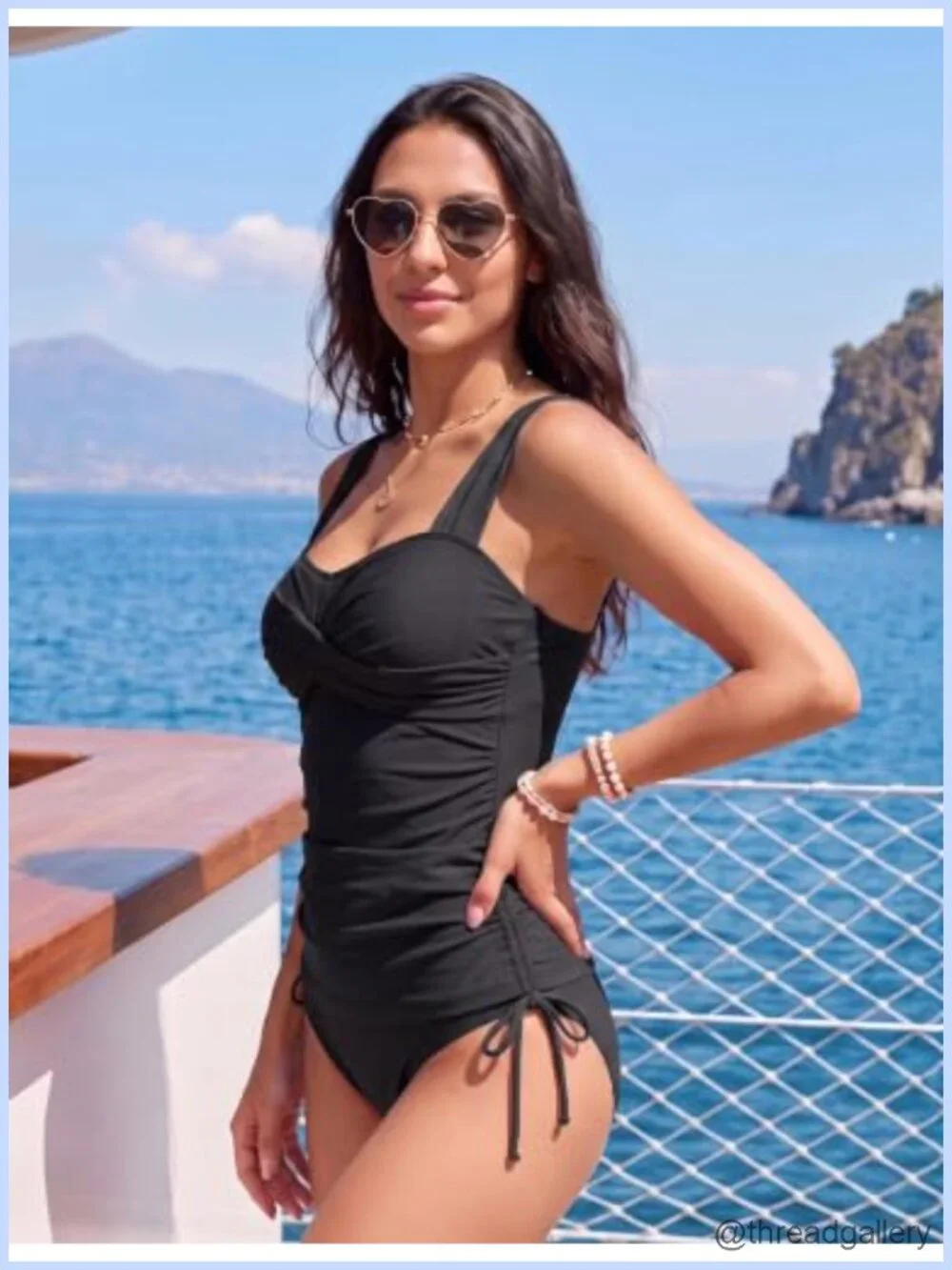 Women's Two Piece Tankini Swimsuit with Twist Front Color Block and High